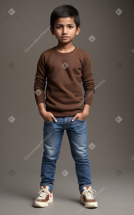 Nepalese child boy with  brown hair