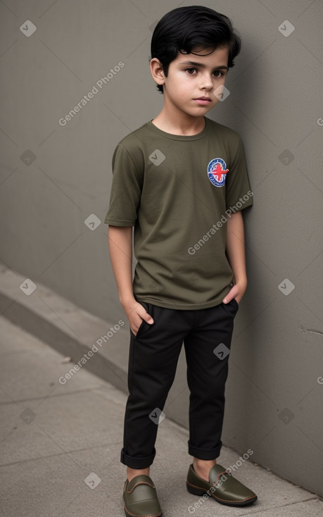 Costa rican child boy with  black hair