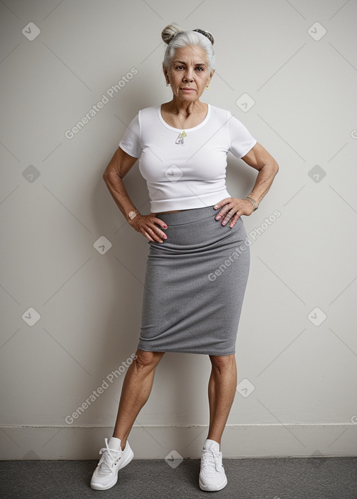 Brazilian elderly female with  white hair