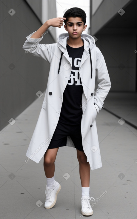 Arab teenager boy with  white hair