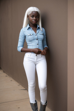 Togolese teenager girl with  white hair