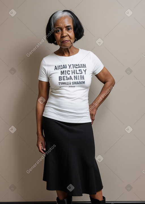 African american elderly female with  black hair