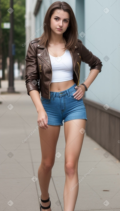 Macedonian young adult female with  brown hair