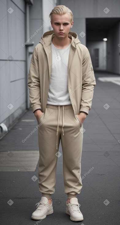 Latvian young adult male with  blonde hair