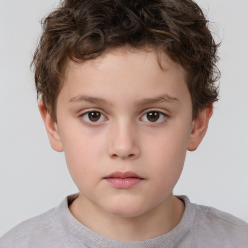 Neutral white child male with short  brown hair and brown eyes