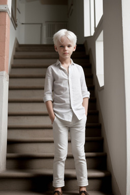 Finnish child boy with  white hair