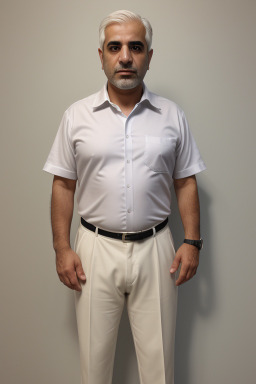 Iraqi middle-aged male with  white hair