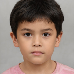 Neutral white child male with short  brown hair and brown eyes