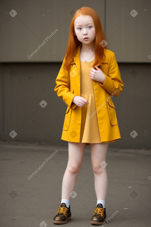 Chinese child girl with  ginger hair