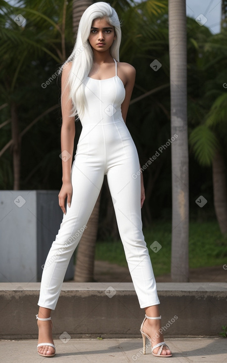 Sri lankan teenager girl with  white hair