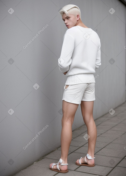 Slovak teenager boy with  white hair