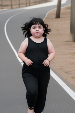 Italian child girl with  black hair