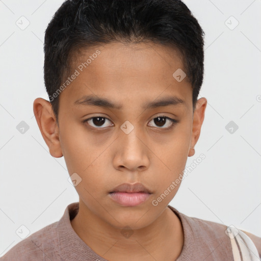 Neutral asian young-adult male with short  brown hair and brown eyes