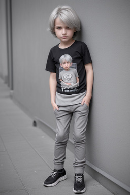 Swiss child boy with  gray hair