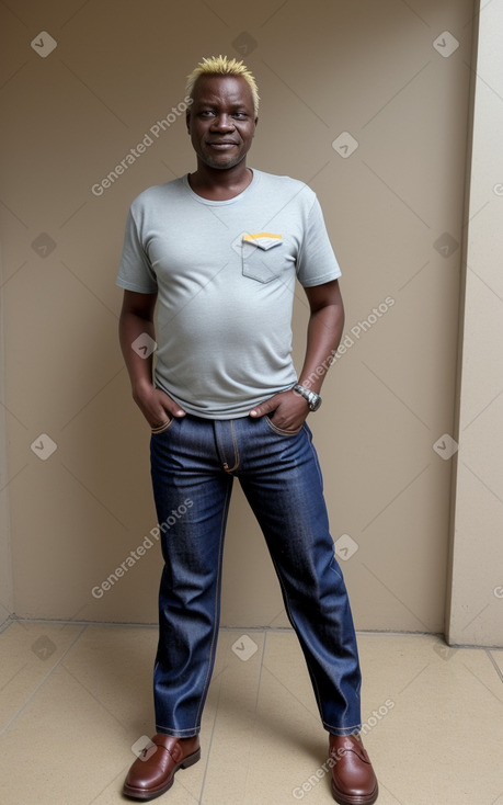 Zambian middle-aged male with  blonde hair