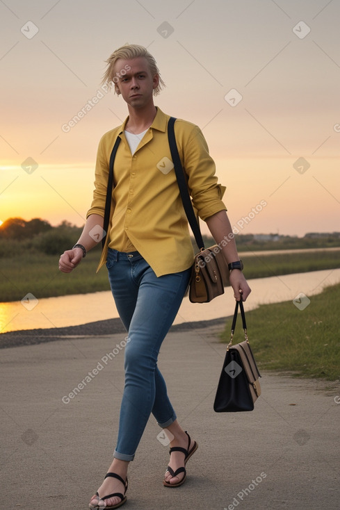 Danish adult non-binary with  blonde hair