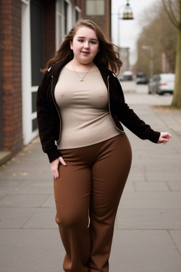 British teenager girl with  brown hair