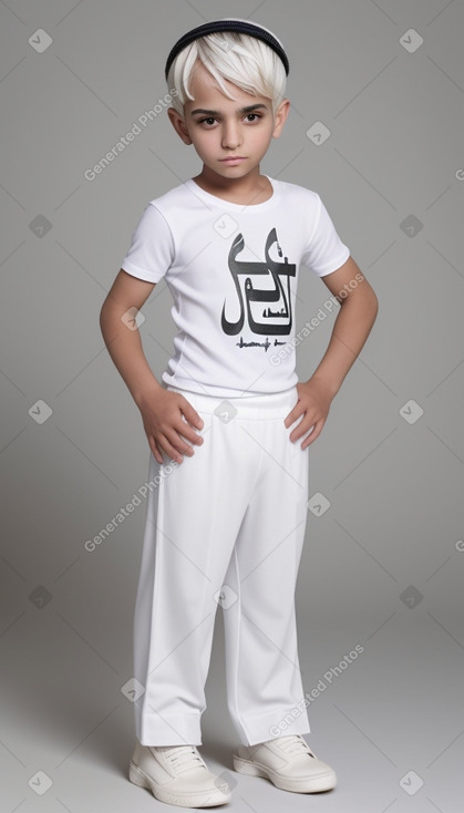 Arab child boy with  white hair