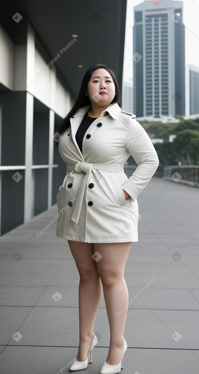 Singaporean young adult female with  white hair