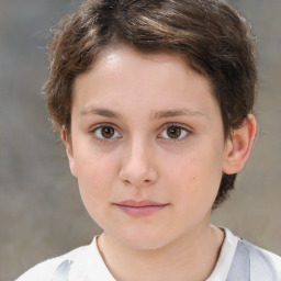 Neutral white young-adult female with short  brown hair and brown eyes