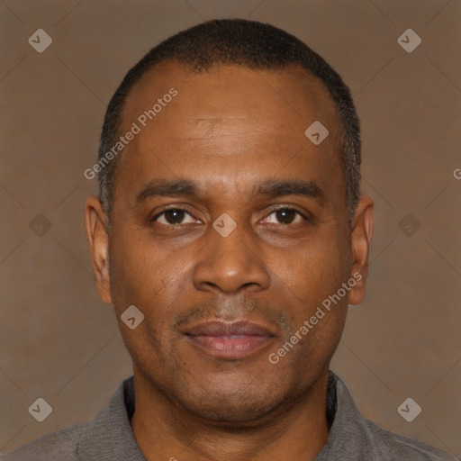 Neutral latino young-adult male with short  brown hair and brown eyes