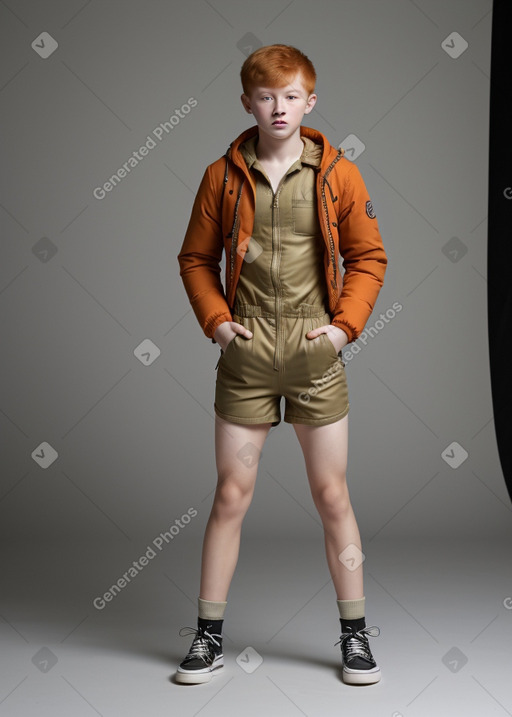 Mongolian teenager boy with  ginger hair