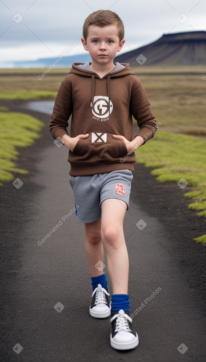 Icelandic child boy with  brown hair