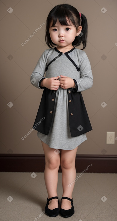 Mongolian infant girl with  black hair