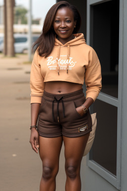 Ghanaian middle-aged female with  brown hair