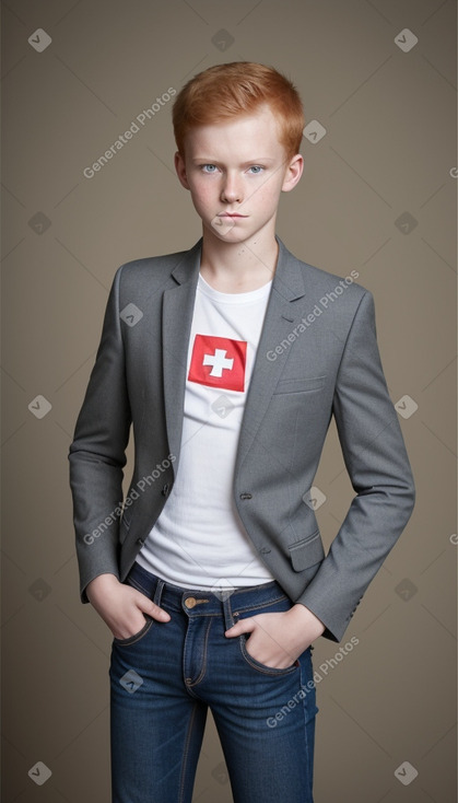 Swiss teenager boy with  ginger hair