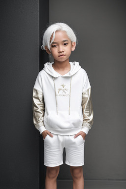 Singaporean child boy with  white hair