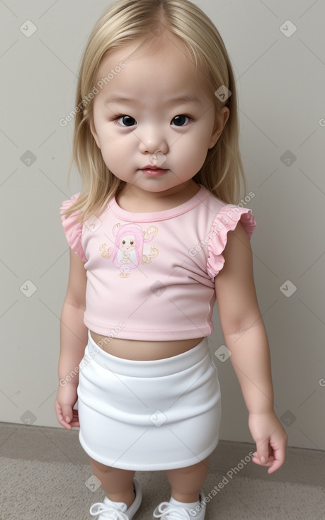 South korean infant girl with  blonde hair