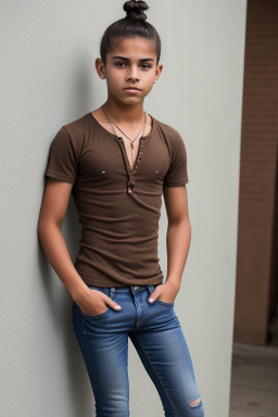 Nicaraguan teenager boy with  brown hair