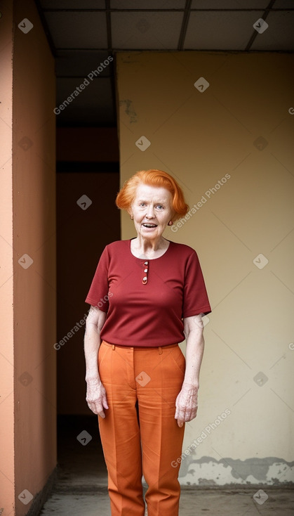 Zambian elderly female with  ginger hair