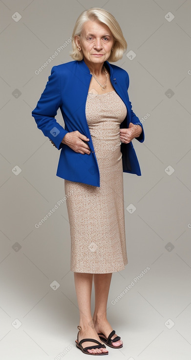 Romanian elderly female with  blonde hair