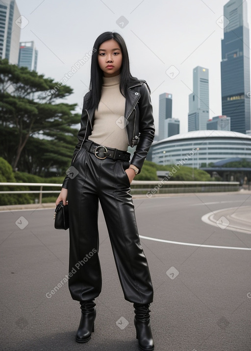 Singaporean teenager girl with  black hair