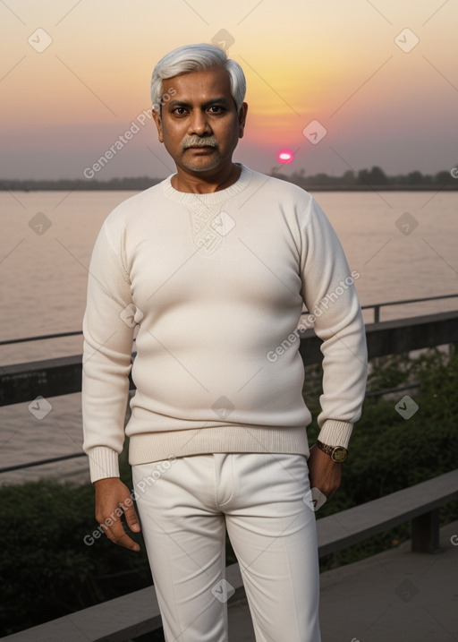 Bangladeshi middle-aged male with  white hair