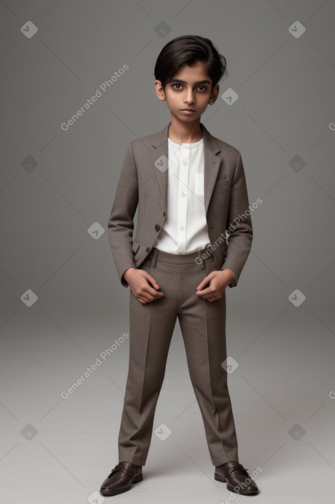 Indian child non-binary with  brown hair