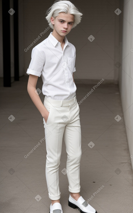 French teenager boy with  white hair