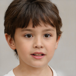 Neutral white child male with short  brown hair and brown eyes