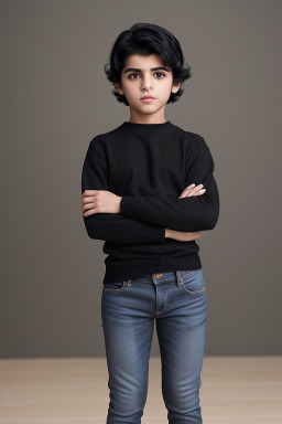 Iranian child boy with  black hair