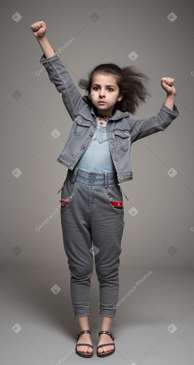 Turkish child girl with  gray hair