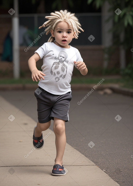 Paraguayan infant boy with  white hair