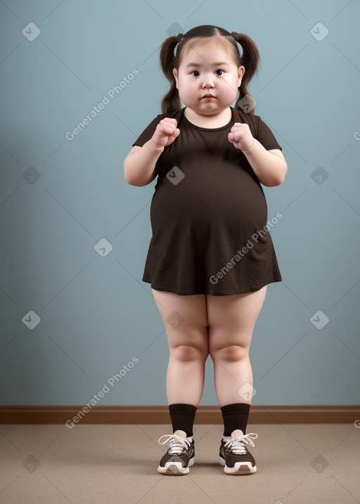 Chinese infant girl with  brown hair