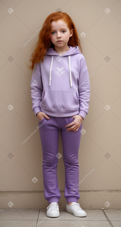 Spanish child girl with  ginger hair