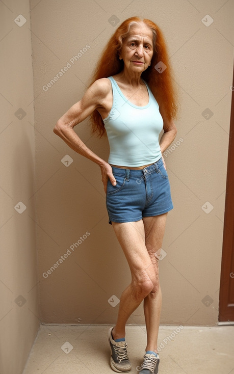 Jordanian elderly female with  ginger hair