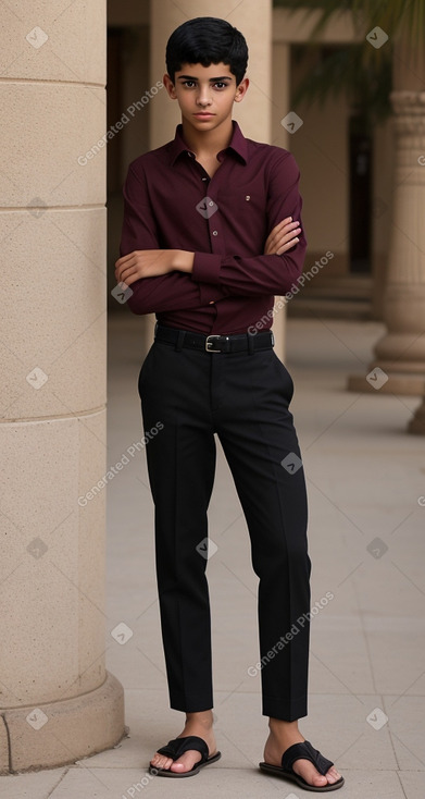 Egyptian teenager boy with  black hair