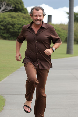 New zealand middle-aged male with  brown hair