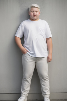 New zealand teenager boy with  white hair