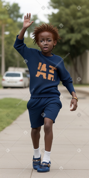 African american child male with  ginger hair